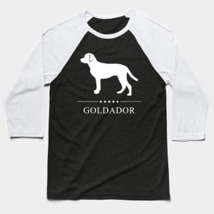 Goldador Dog White Silhouette Baseball T-Shirt